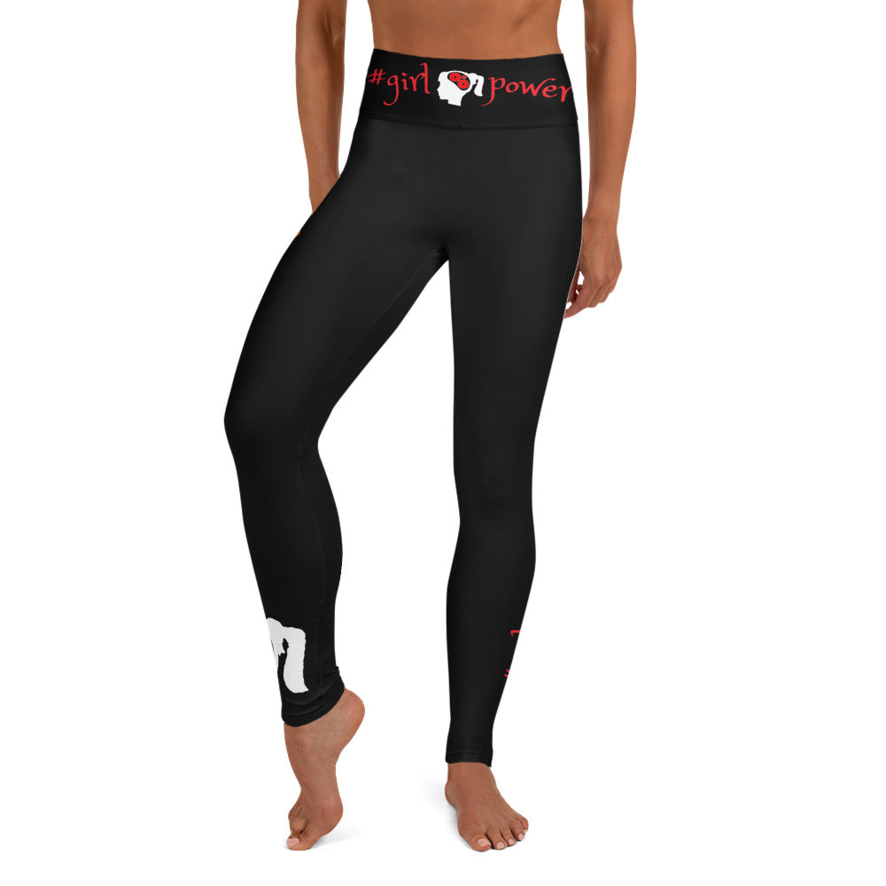 Athletic Wear Leggings for Active Girls- #girlpower. Wear-Your-Attitude Yoga Pants- Black, Beige, Plum . WickedYo.